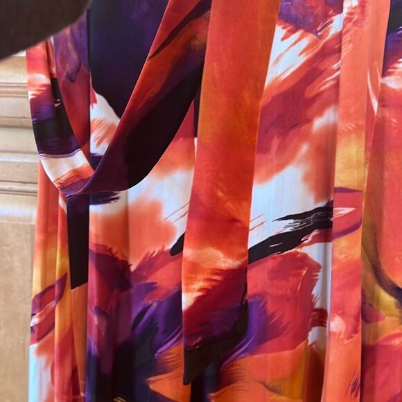 Bisou Bisou Michele Bohbot Beaded Floral Dress Sz 16 Multicolor Knee Length - Picture 7 of 11